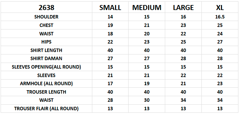 Size chart