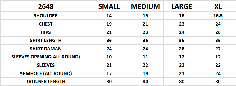 Size chart