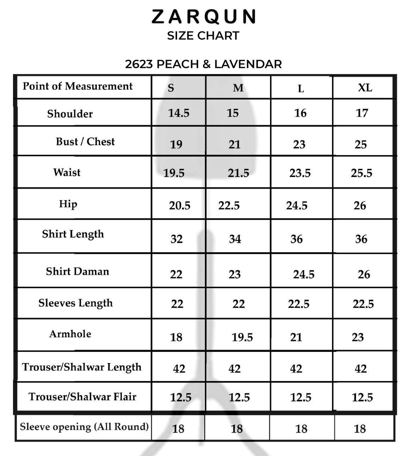 Size chart